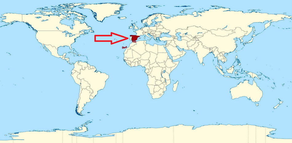 Испания на карте мира